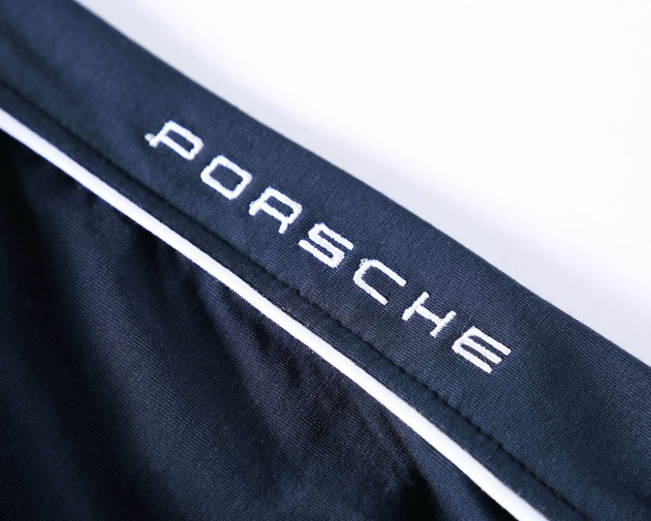 2022 Polo Porsche Homme Brodée Coton Zippé Manche Courte